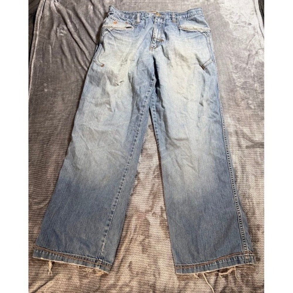 Vintage Rocawear Baggy Wide Leg Jeans Mens 36X31 Light Wash‎ Y2K Carpenter Denim